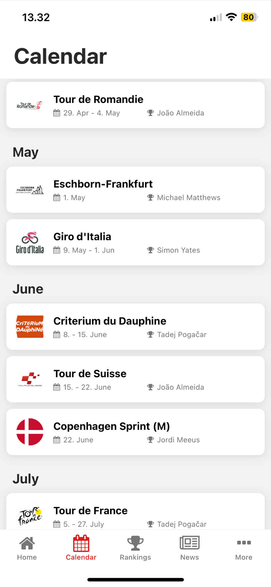 Screenshot — results view